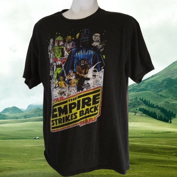 Star Wars Shirt Mens XL Black with Colorful LOGO The Empire Strikes Back - Picture 5 of 11